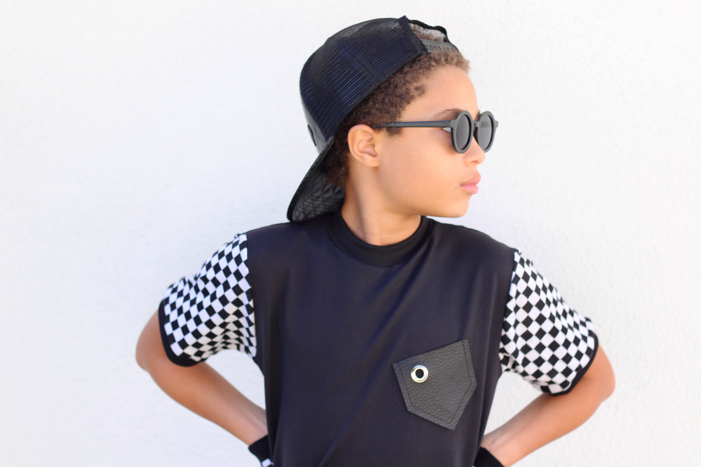 C-MR.O CHECKERS SLEEVES SHIRT