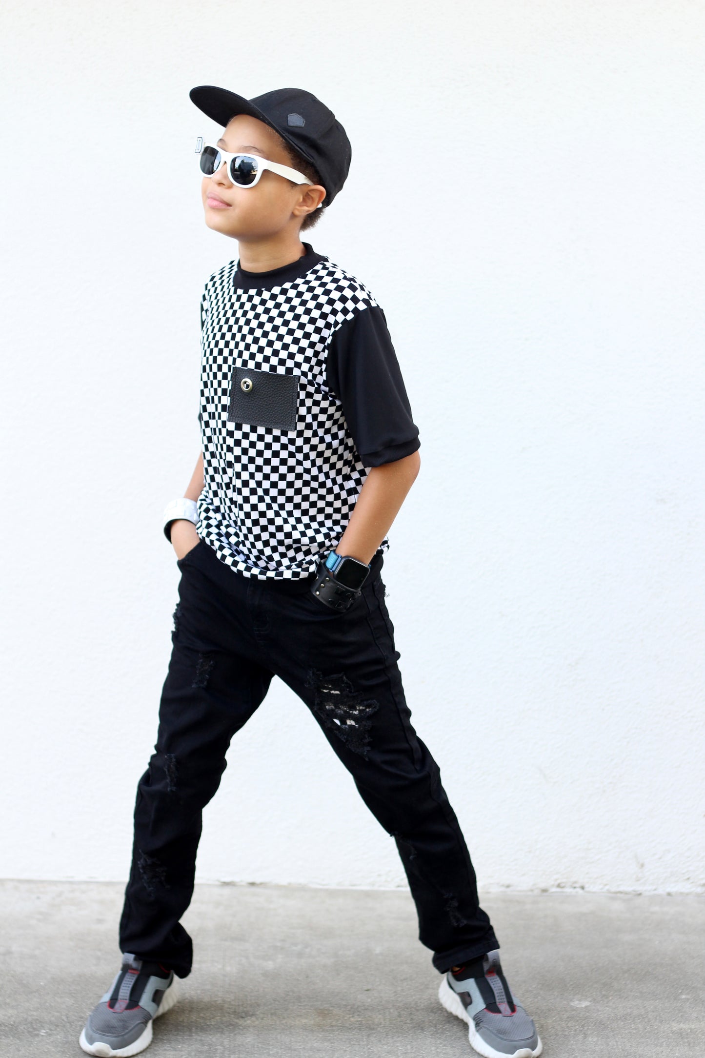 R-MR.O CHECKERS PRINT SHIRT