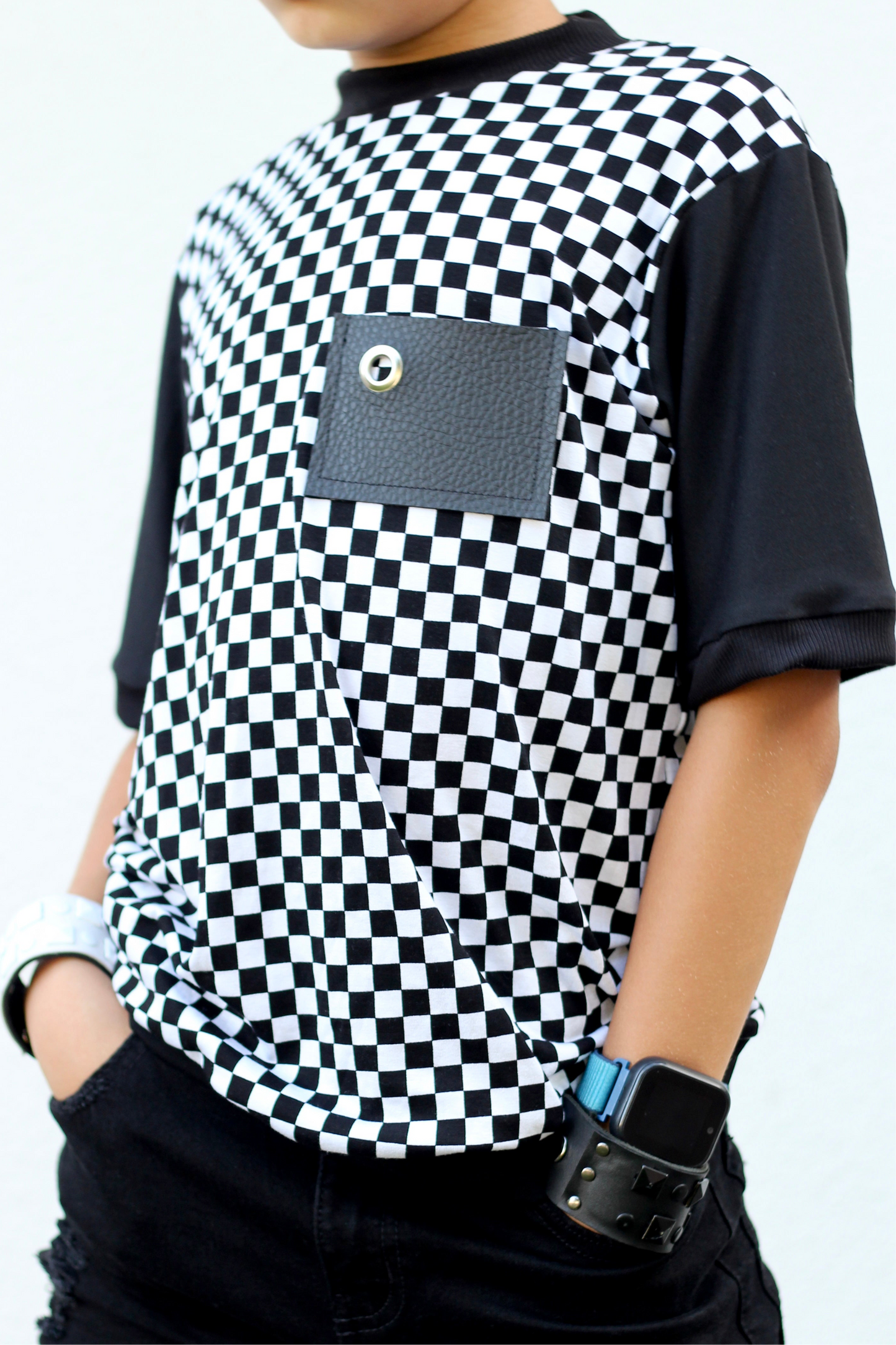 R-MR.O CHECKERS PRINT SHIRT