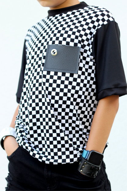 R-MR.O CHECKERS PRINT SHIRT
