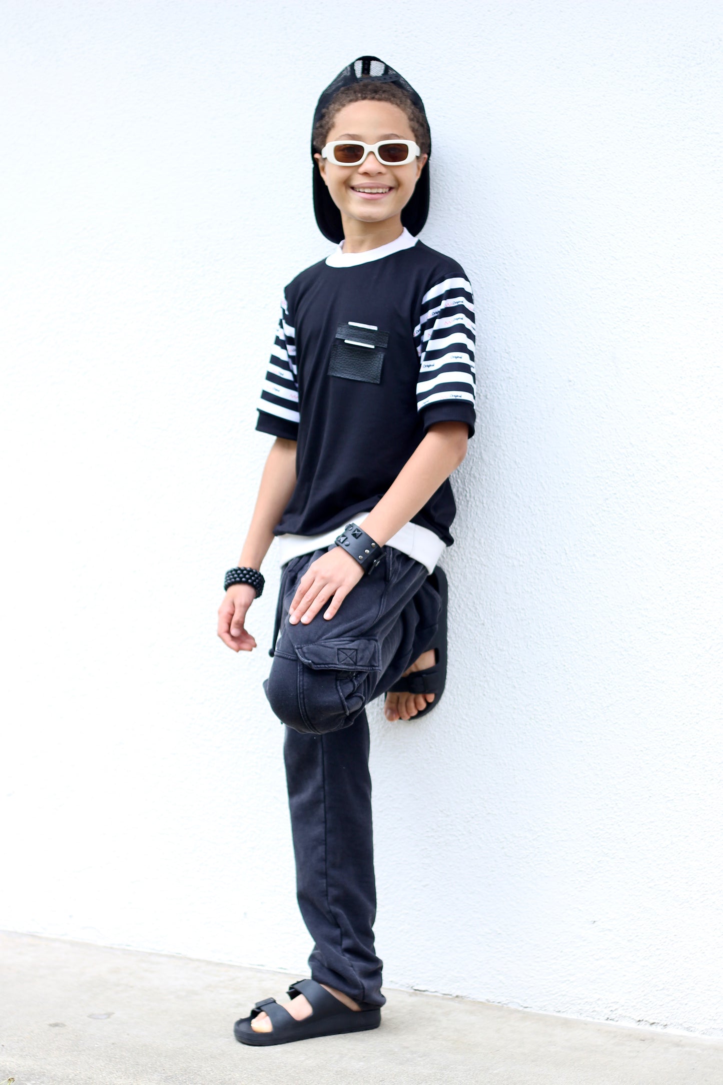 U-MR.O CLASSIC LOGO STRIPE SLEEVES SHIRT