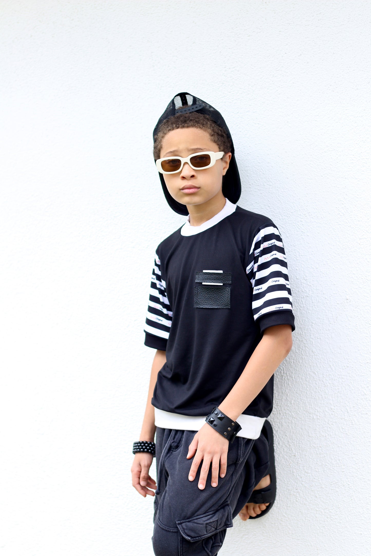 U-MR.O CLASSIC LOGO STRIPE SLEEVES SHIRT