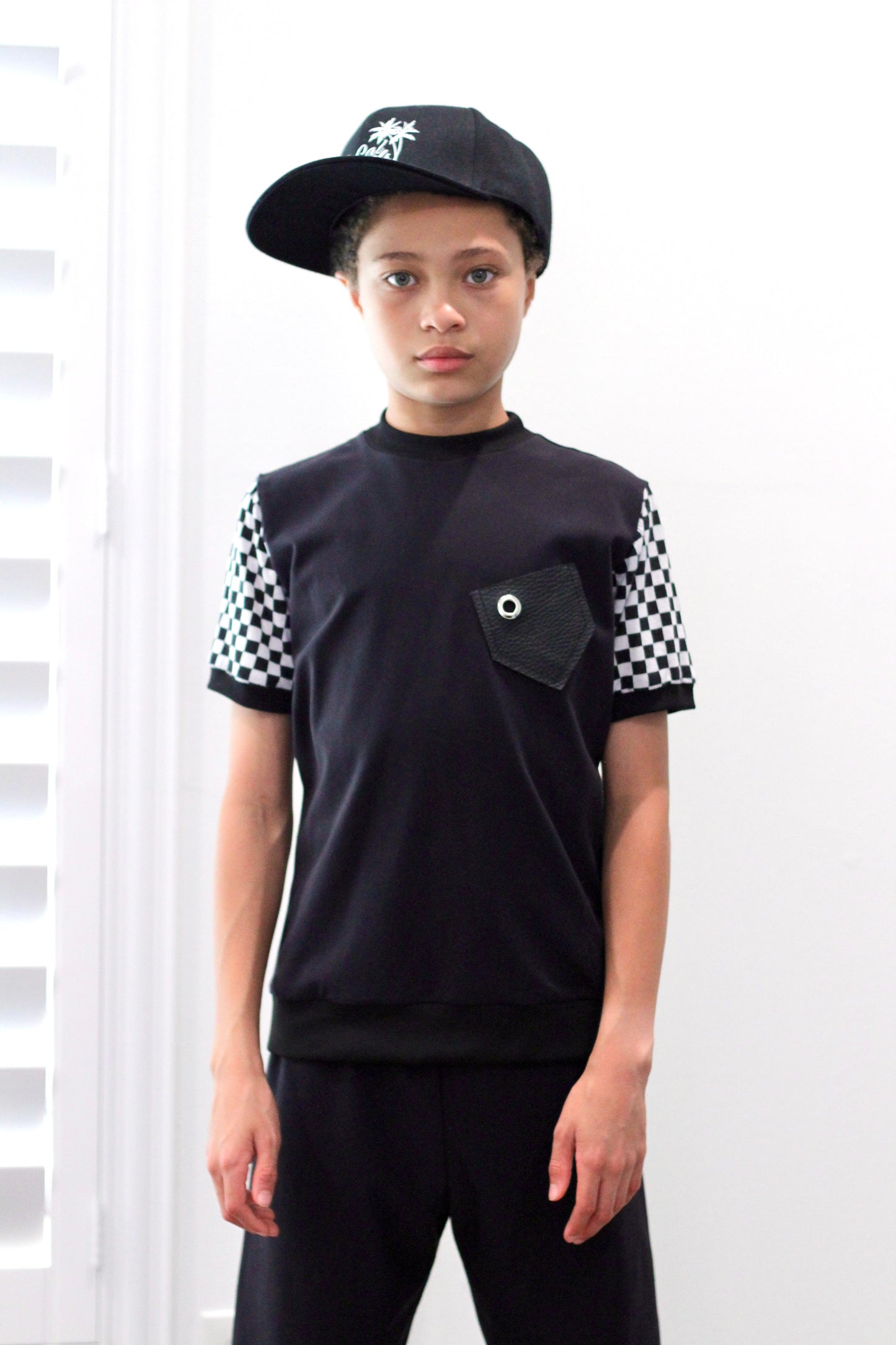 T-MR.O CHECKER SLEEVES SHIRT