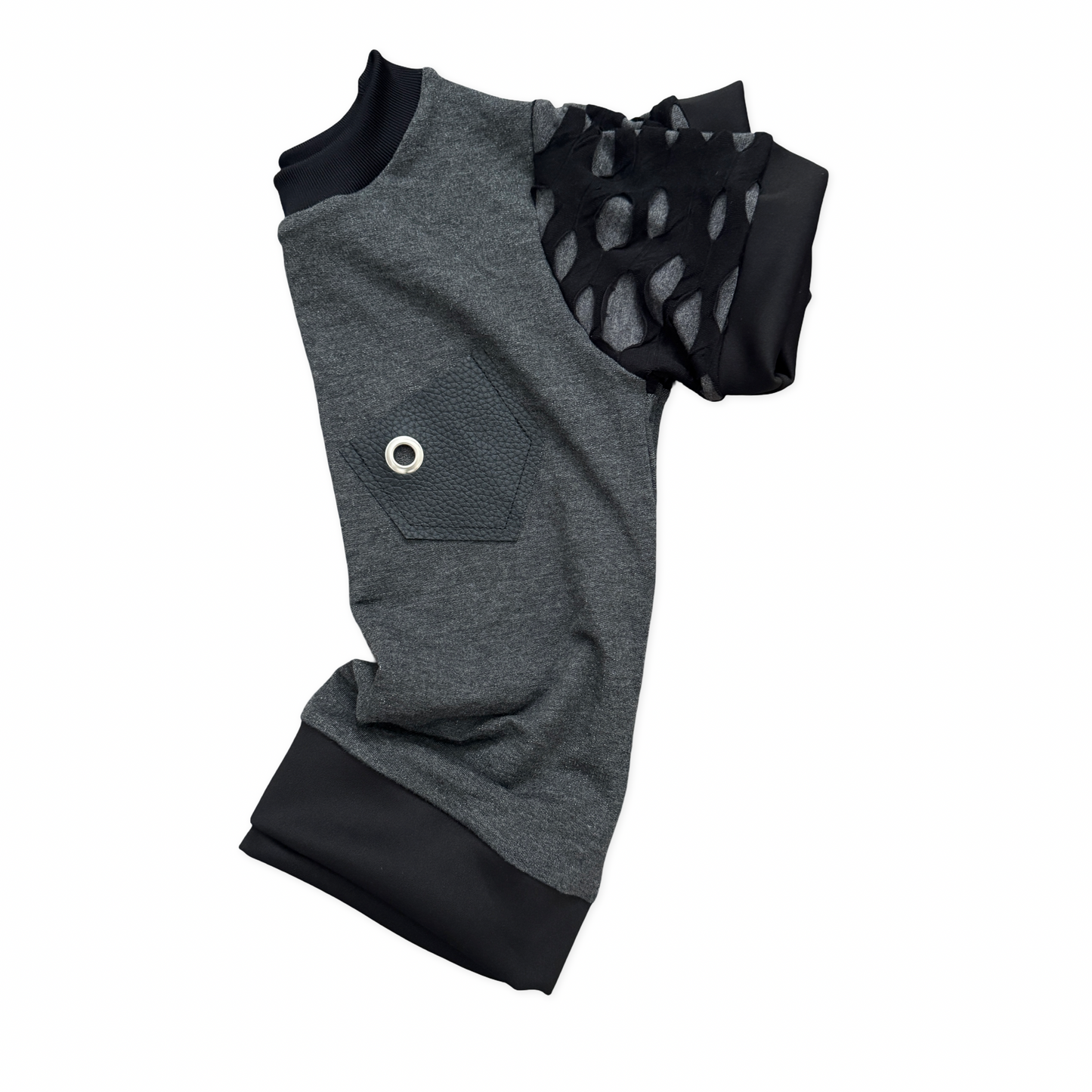 L-MR.O DISTRESSED SLEEVES SHIRT