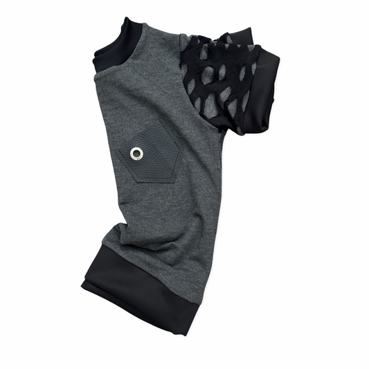 L-MR.O DISTRESSED SLEEVES SHIRT