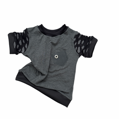 L-MR.O DISTRESSED SLEEVES SHIRT