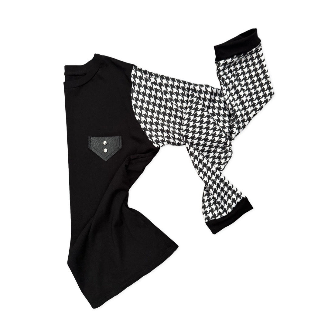 B-MR.O BLACK HOUNDSTOOTH SHIRT